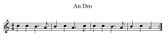 Dro, An  - staff notation