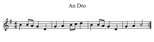 Dro, An  - staff notation