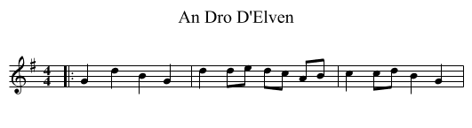 Dro D'Elven, An  - staff notation