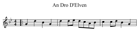 Dro D'Elven, An  - staff notation