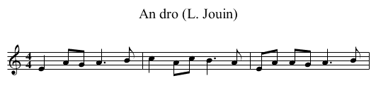 dro (L. Jouin), An  - staff notation