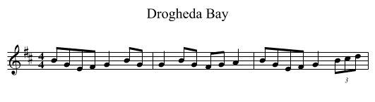 Drogheda Bay - staff notation