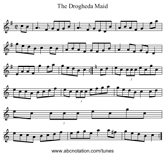 Drogheda Maid, The - staff notation