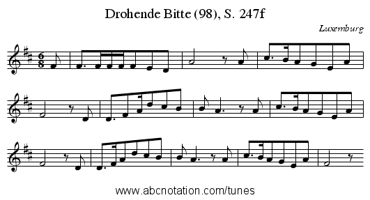 Drohende Bitte (98), S. 247f - staff notation