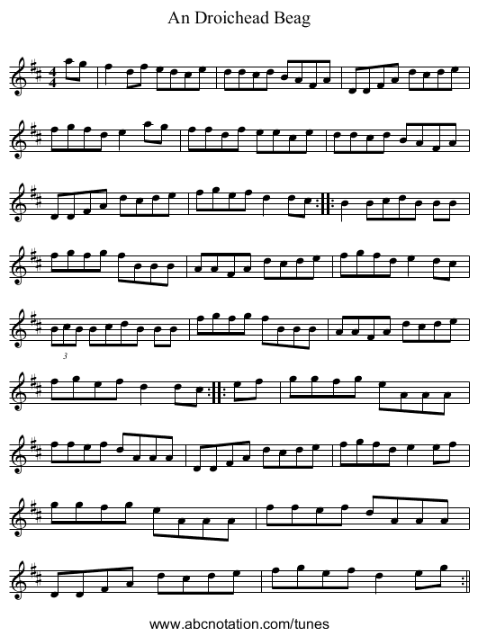 Droichead Beag, An - staff notation