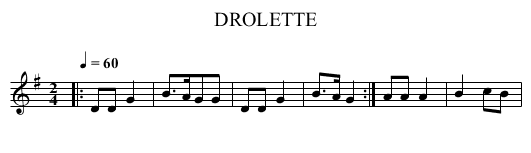 DROLETTE - staff notation