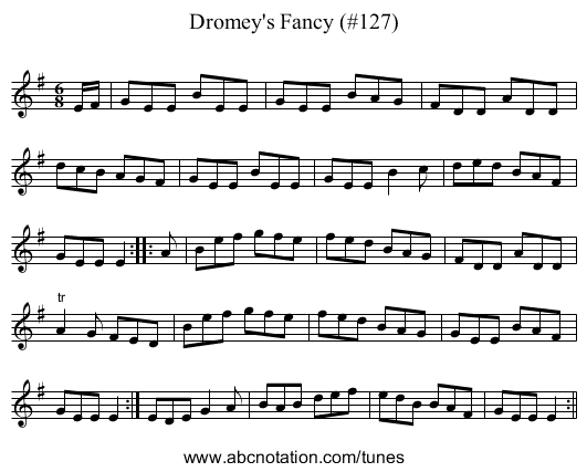 Dromey's Fancy (#127) - staff notation