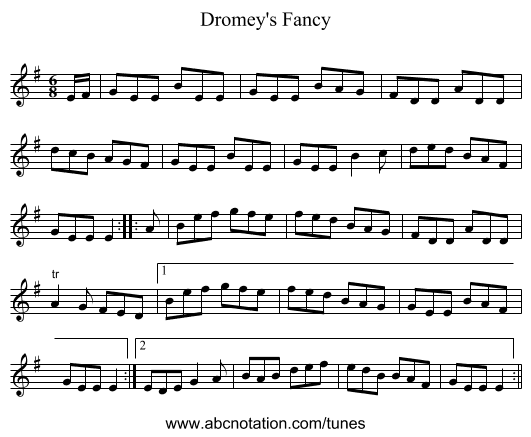 Dromey's Fancy - staff notation