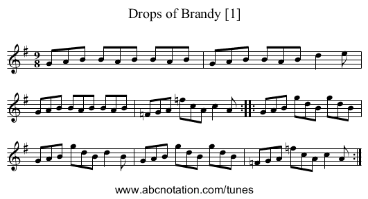 Drops of Brandy [1] - staff notation