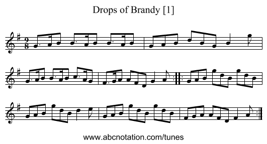 Drops of Brandy [1] - staff notation