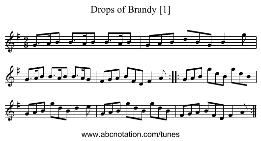 Drops of Brandy [1] - staff notation