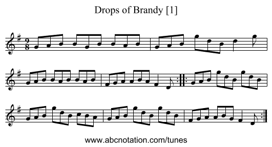 Drops of Brandy [1] - staff notation