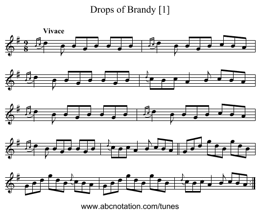 Drops of Brandy [1] - staff notation