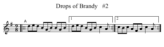 Drops of Brandy   #2 - staff notation