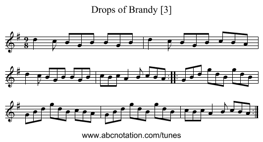 Drops of Brandy [3] - staff notation