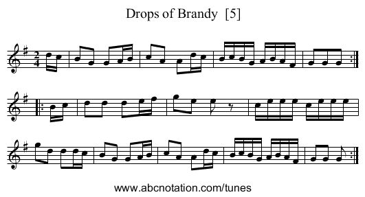 Drops of Brandy  [5] - staff notation