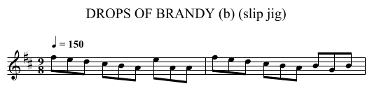 DROPS OF BRANDY (b) (slip jig) - staff notation
