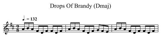 Drops Of Brandy (Dmaj) - staff notation