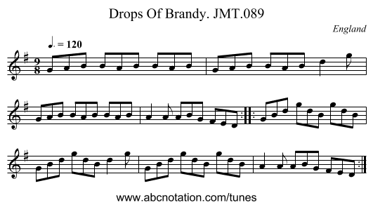 Drops Of Brandy. JMT.089 - staff notation