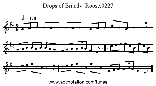 Drops of Brandy. Roose.0227 - staff notation