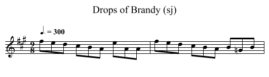 Drops of Brandy (sj) - staff notation