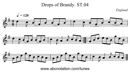 Drops of Brandy. ST.04 - staff notation