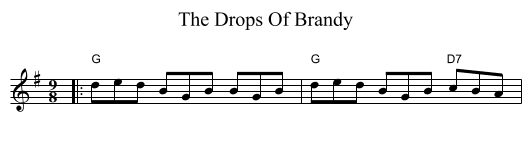 Drops Of Brandy, The  - staff notation