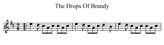 Drops Of Brandy, The  - staff notation