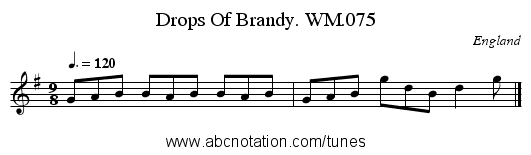 Drops Of Brandy. WM.075 - staff notation