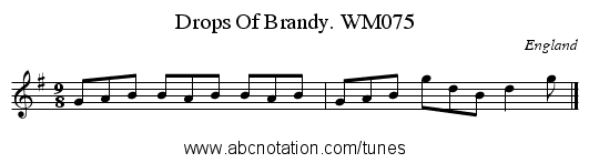 Drops Of Brandy. WM075 - staff notation