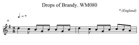 Drops of Brandy. WM080 - staff notation