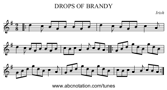 DROPS OF BRANDY - staff notation