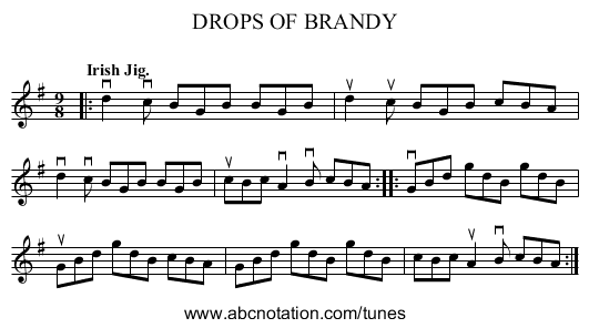 DROPS OF BRANDY - staff notation