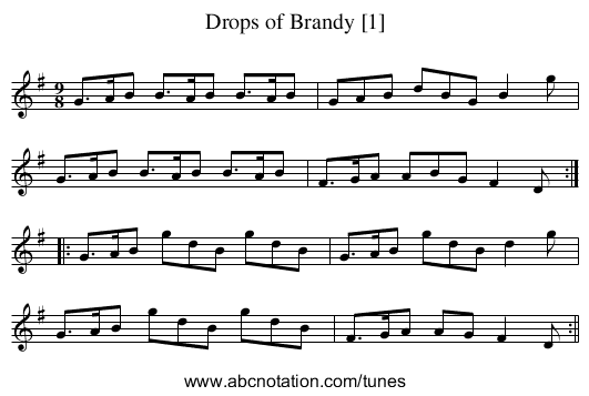 Drops of Brandy [1] - staff notation