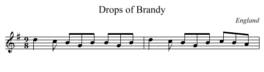 Drops of Brandy - staff notation