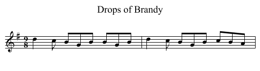 Drops of Brandy - staff notation