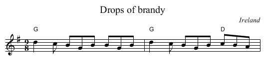 Drops of brandy - staff notation