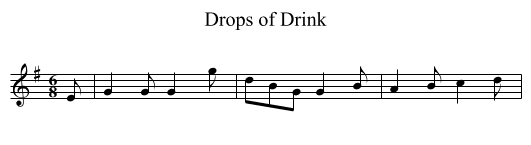 Drops of Drink - staff notation