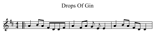 Drops Of Gin - staff notation