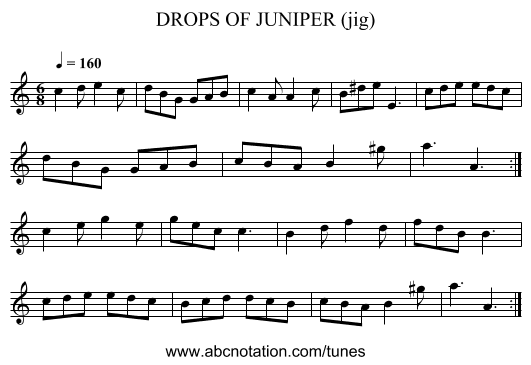 DROPS OF JUNIPER (jig) - staff notation