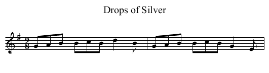 Drops of Silver - staff notation