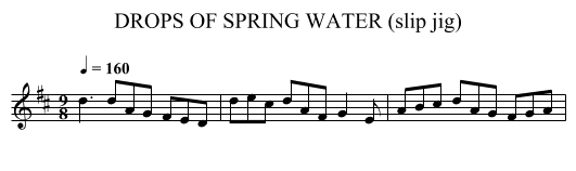 DROPS OF SPRING WATER (slip jig) - staff notation