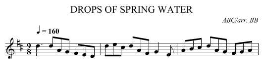 DROPS OF SPRING WATER - staff notation