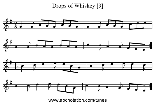 Drops of Whiskey [3] - staff notation
