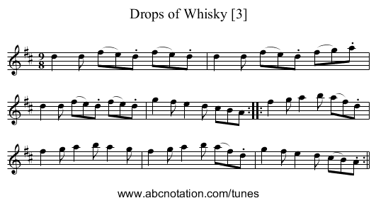 Drops of Whisky [3] - staff notation