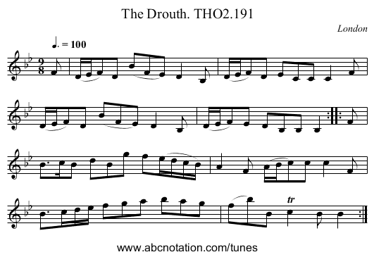 Drouth. THO2.191, The - staff notation