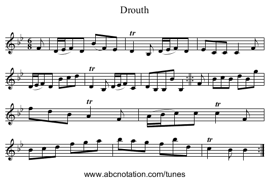 Drouth - staff notation