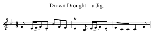 Drown Drought.   a Jig. - staff notation