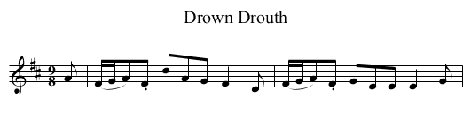 Drown Drouth - staff notation