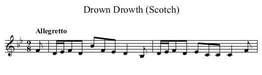 Drown Drowth (Scotch) - staff notation